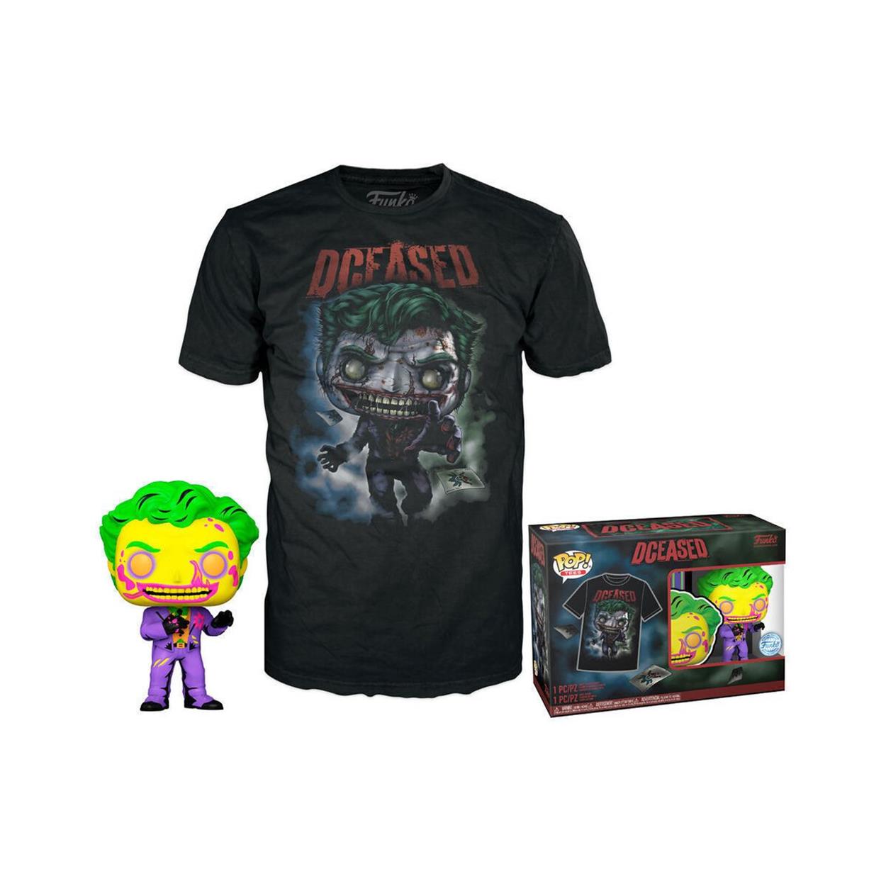 Funko Pop! & Tee (Adult): Comic Cover DC - The Joker (Blacklight) (Special Edition) Vinyl Figure & T-Shirt (M)