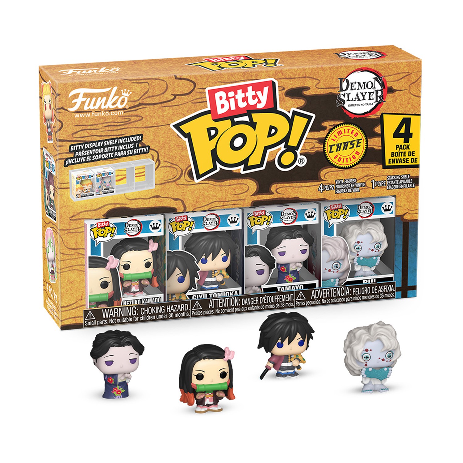 Funko Bitty Pop! 4-Pack: Demon Slayer- Nezuko Kamado, Giyu Tomioka, Tamayo, Rui* Vinyl Figures