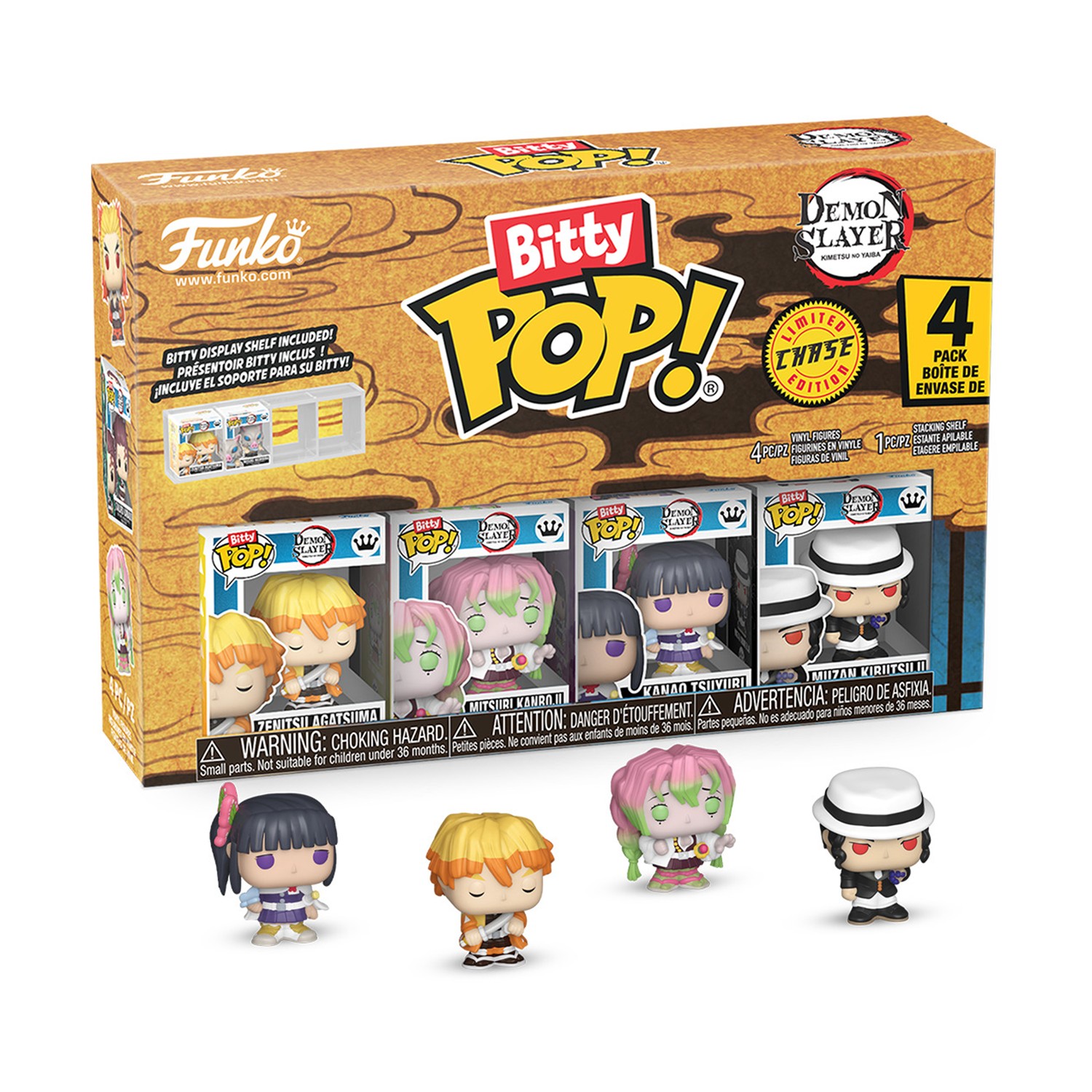 Funko Bitty Pop! 4-Pack: Demon Slayer - Zenitsu Agatsuma, Mitsuri Kanroji, Kanao Tsuyuri, Muzan Kibutsuji* Vinyl Figures