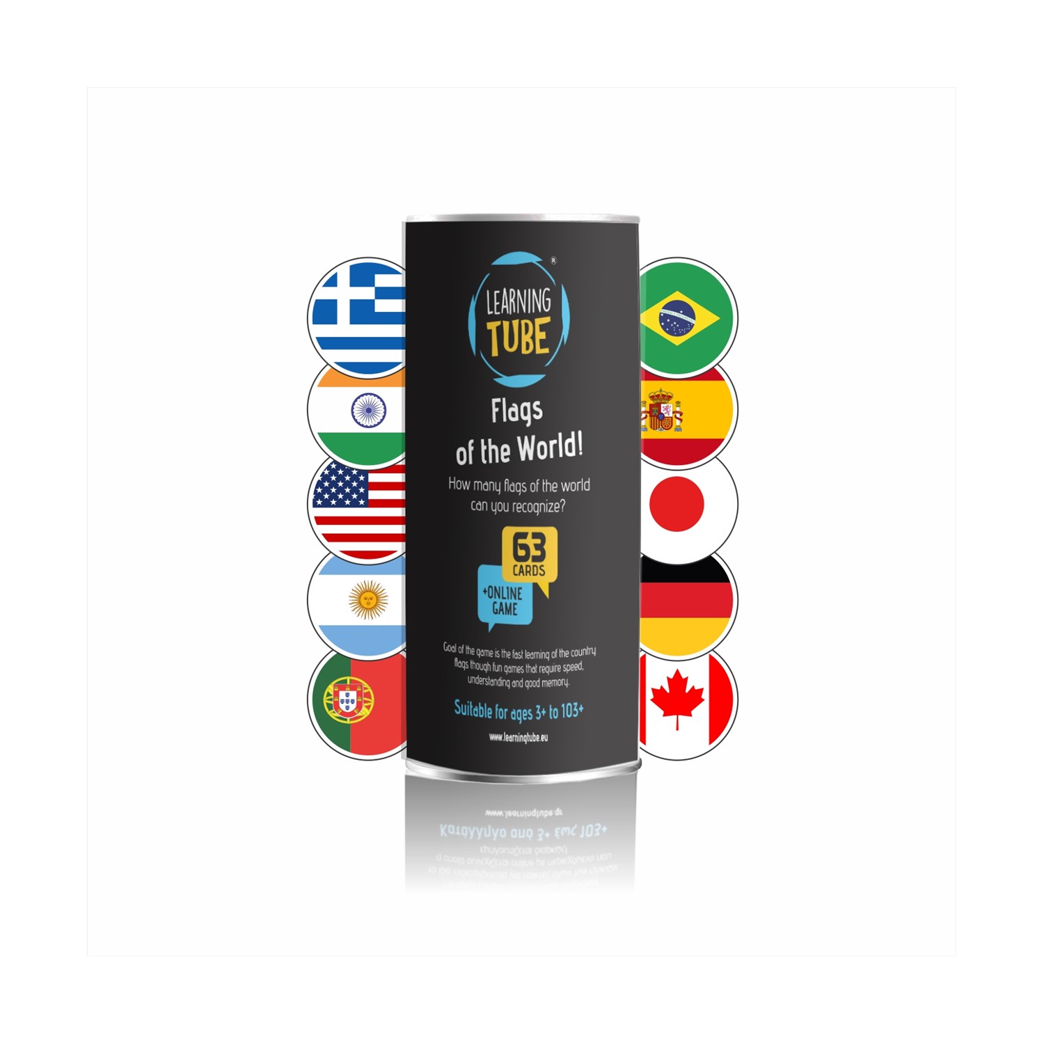 K-Toyz Learning Tubes: Flags Of The World (English Language) (LT-008)