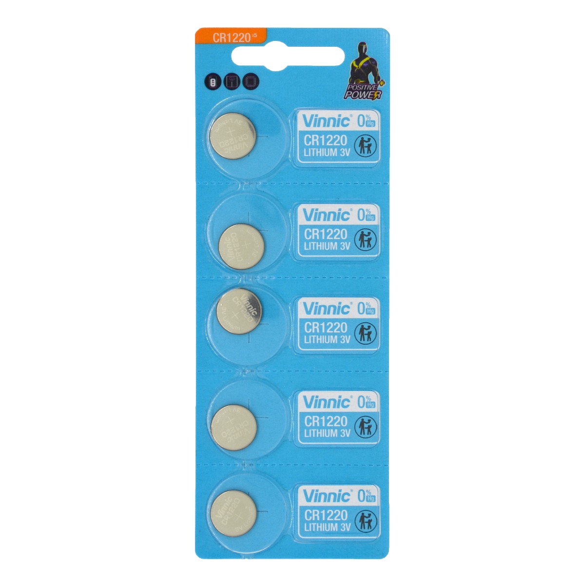 Buttoncell Vinnic CR1220 Τεμ. 5 με Διάτρητη Συσκευασία
