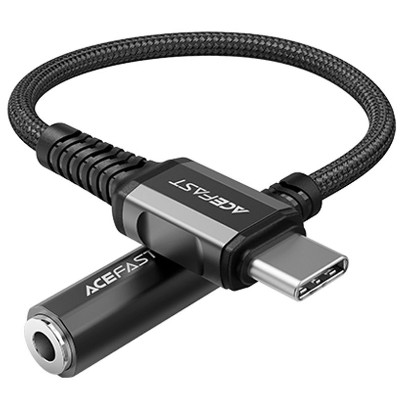 Καλώδιο σύνδεσης Acefast C1-07 USB-C σε 3.5mm Θηλυκό Braided Μαύρο 18cm