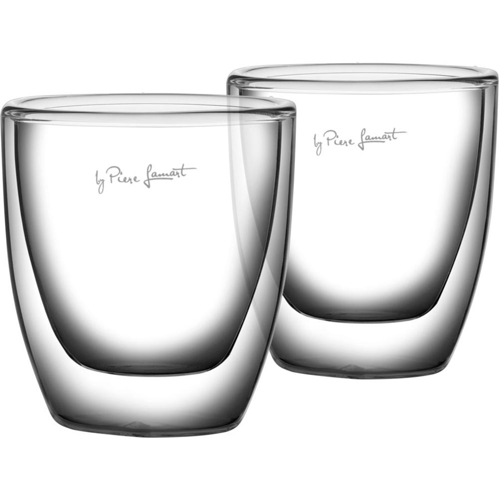 Σετ Ποτήρια Espresso Γυάλινα με Διπλό Τοίχωμα 80ml VASO Lamart LT9009 Διάφανο Τεμ. 2