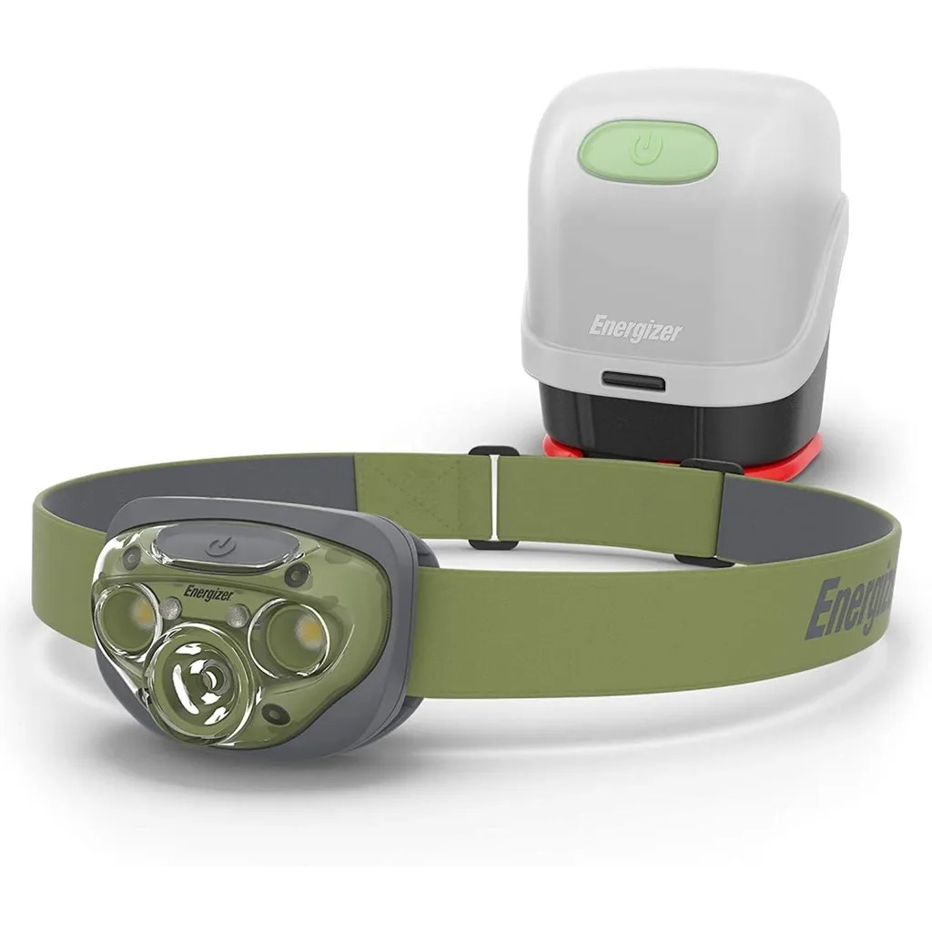 Φακός Κεφαλής Energizer Vision HD 3 Led 260 Lumens IPX4 με Θήκη Μετατροπής Φανού και μπαταρίες AAA Πράσινο