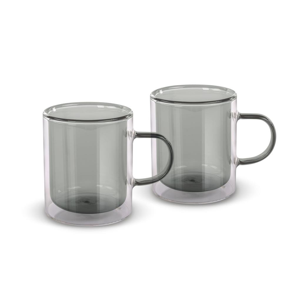 Σετ Ποτήρια Τσαγιού VASO Lamart LT9121 Γυάλινα με Διπλό Τοίχωμα 350ml Μαύρο 2 Τεμ