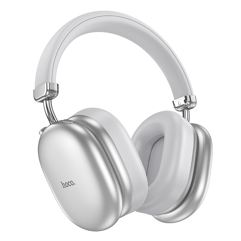 Wireless Ακουστικά Stereo Hoco W35 Max V5.4 800mAh με υποδοχή Micro SD και AUX ANC Ασημί