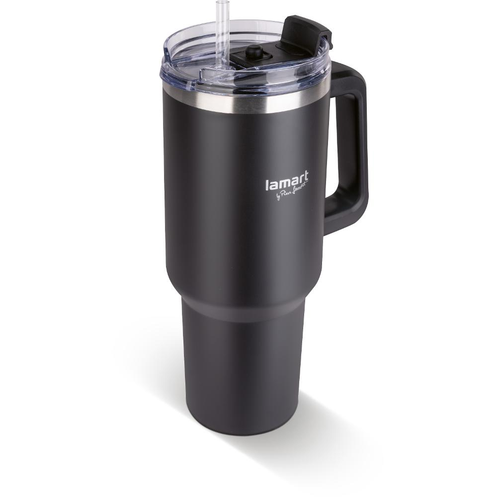 Ποτήρι Θερμός από Ανοξείδωτο & Πλαστικό 1.2L HUGE Lamart LT4088 Μαύρο