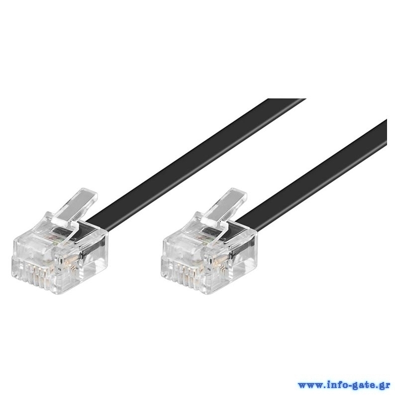 GOOBAY καλώδιο τηλεφώνου 50320, RJ11 6P4C, CCA, 15m, μαύρο