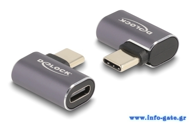 DELOCK αντάπτορας USB-C 60047, αρσενικό σε θηλυκό, 100W, 40Gbps, γκρι