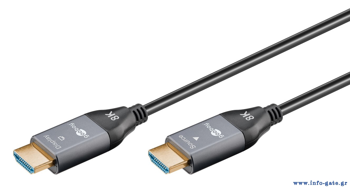 GOOBAY καλώδιο HDMI 2.1 65559 με Ethernet, AOC, 8K/60Hz, 48 Gbps, 20m, μαύρο