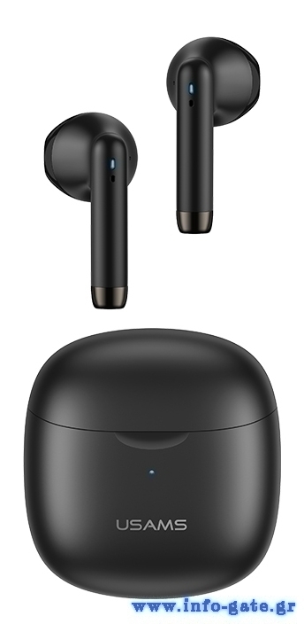 USAMS earphones IA04 με θήκη φόρτισης, True Wireless, Φ13mm, μαύρα