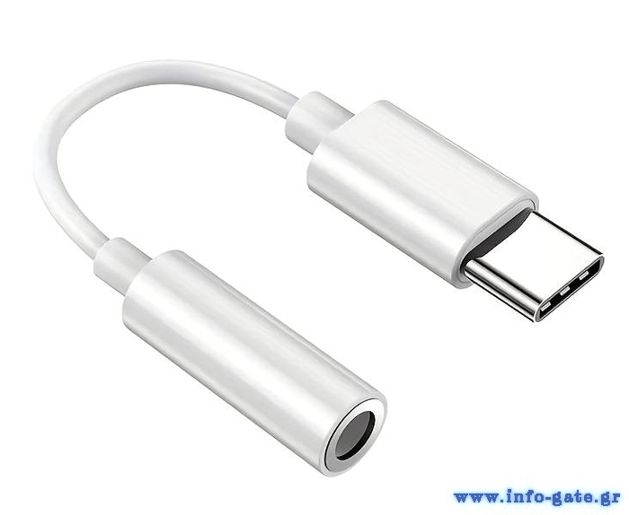 POWERTECH αντάπτορας USB-C σε 3.5mm CAB-UC084, λευκός