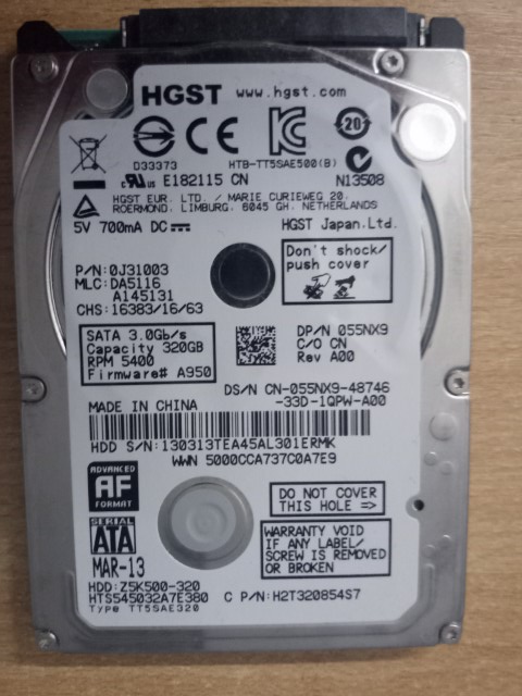 HGST 320GB 5400RPM 0J31003 2,5