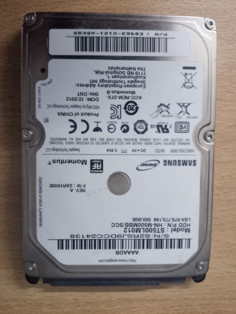 Samsung Momentus 500GB 5400RPM ST500LM012 2,5