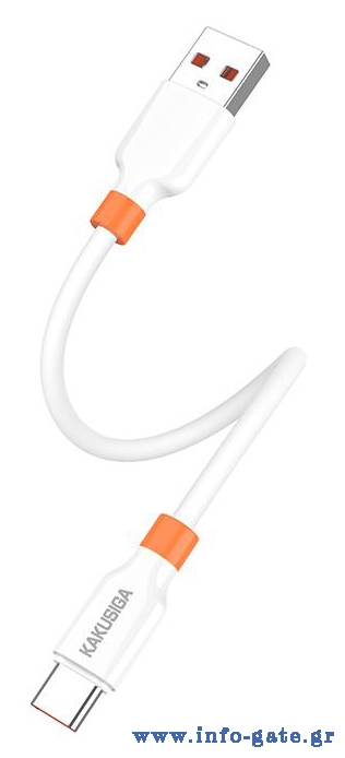 KAKUSIGA καλώδιο USB-C σε USB KSC-1024, σιλικόνης, 5A, 480Mbps, 0.25m, λευκό