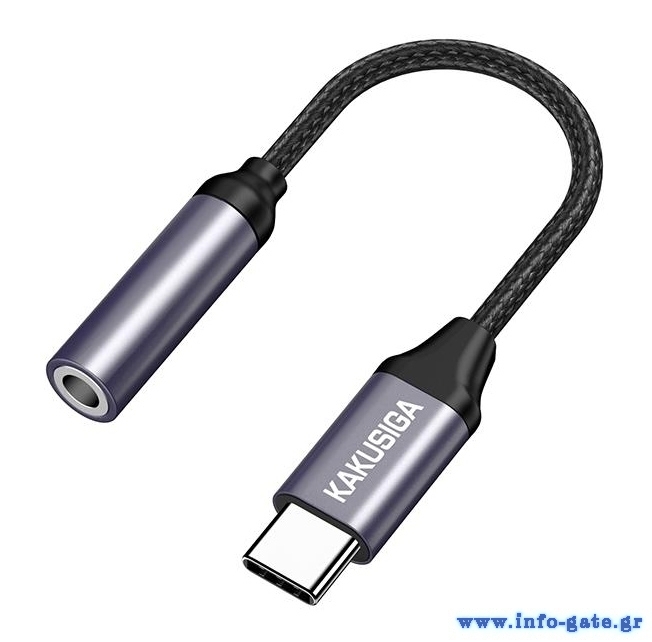 KAKUSIGA αντάπτορας USB-C σε 3.5mm KSC-428, γκρι