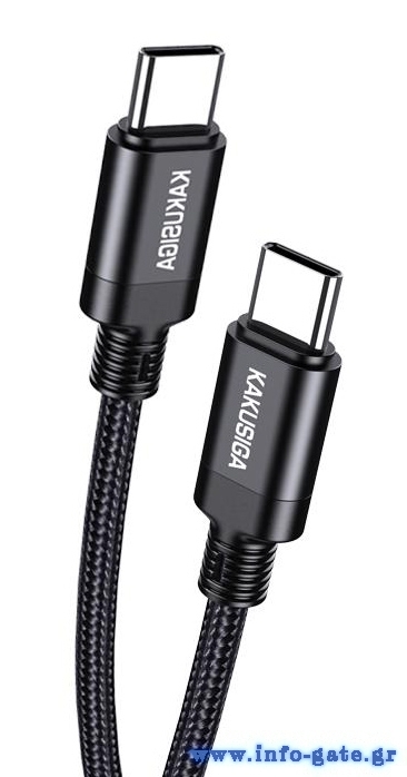 KAKUSIGA καλώδιο USB-C σε USB-C KSC-970, 60W, 480Mbps, 1m, μαύρο