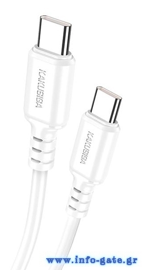 KAKUSIGA καλώδιο USB-C σε USB-C KSC-982, 60W, 480Mbps, 1m, λευκό