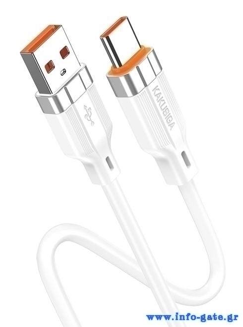 KAKUSIGA καλώδιο USB-C σε USB KSC-995, σιλικόνης, 5A, 480Mbps, 1m, λευκό
