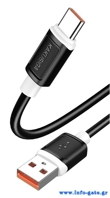 KAKUSIGA καλώδιο USB-C σε USB KSC-998, σιλικόνης, 5A, 480Mbps, 1m, μαύρο