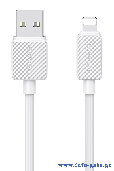 USAMS καλώδιο Lightning σε USB US-SJ694, 2.4A, 480Mbps, 2m, λευκό