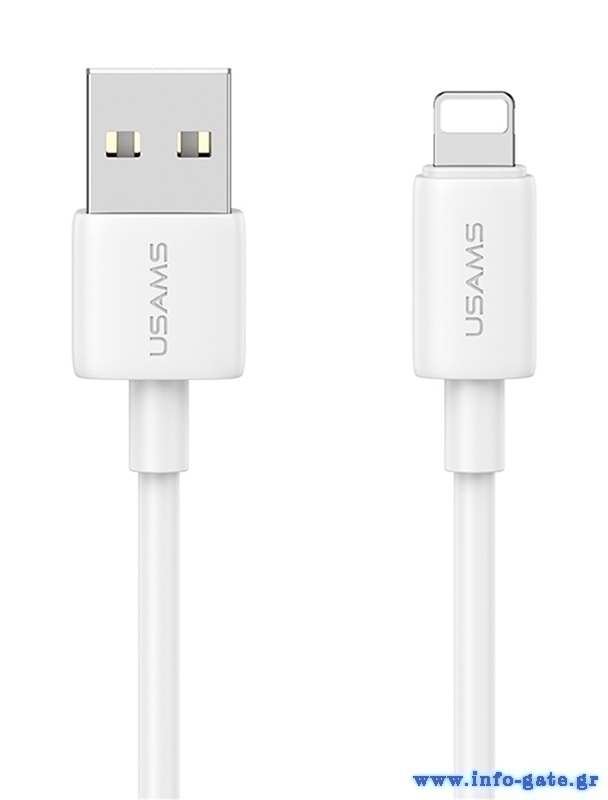 USAMS καλώδιο Lightning σε USB US-SJ709, 2.4A, 480Mbps, 1m, λευκό