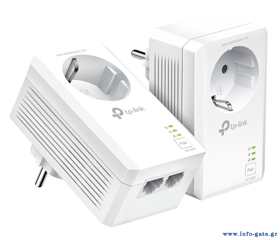 TP-LINK powerline kit TL-PA7027P KIT, passthrough, AV1000 1000Mbps, V1.0