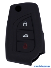 Θήκη κλειδιού για αυτοκίνητα Toyota 1015-01, εύκαμπτη, μαύρη