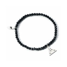 Carat Shop Harry Potter - Semi Precious Stone Bracelet with Sterling Silver Deathly Hallows Charm (HPCR0529)