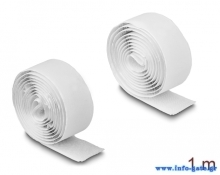 DELOCK αυτοκόλλητη ταινία τύπου Velcro 19061, 1mx20mm, λευκή