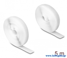 DELOCK ταινία τύπου Velcro 20919, heavy duty, 5mx20mm, λευκή