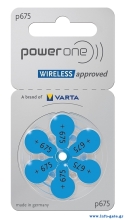 POWER ONE μπαταρίες ακουστικών βαρηκοΐας P675, mercury free, 1.45V, 6τμχ