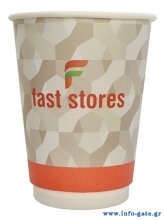 FAST STORES χάρτινα ποτήρια καφέ, 16oz, χωρίς καπάκι, 20τμχ