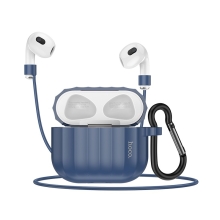 Θήκη Hoco WB22 Glory Series Silicone Protective Case Σκούρο Μπλέ για AirPods 2021 (3ης γενιάς) με Κρίκο