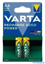 VARTA επαναφορτιζόμενες μπαταρίες λιθίου, AA, 2100mAh, 1.2V, 2τμχ