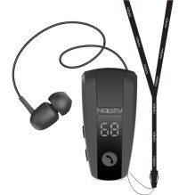 Bluetooth Hands Free Noozy Roller BH69 V.5.2 με LED Οθόνη Δόνηση και Strap Λαιμού Multi Pairing Μαύρο με 11 Ώρες Λειτουργίας