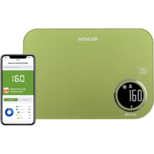 Ζυγαριά Κουζίνας 5kg Sencor SKS 7070GG LCD Οθόνη με Bluetooth και Εφαρμογή Κινητού Πράσινη
