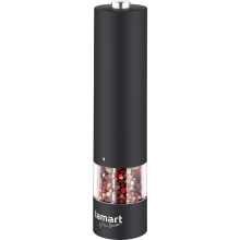 Ηλεκτρικός Μύλος Μπαχαρικών Lamart LT7021 60ml 4xAA με Rubber Επίστρωση και Φωτισμό Μαύρος