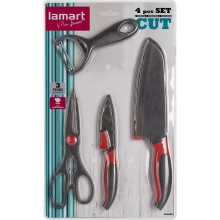 Σετ Μεταλλικών Εργαλείων Μαγειρικής 4τεμ. Lamart LT2098 Μαύρο