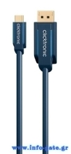 CLICKTRONIC καλώδιο DisplayPort σε USB Type-C 44931, 4K/60Hz, 1m, μπλε
