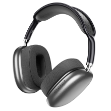 Wireless Ακουστικά Stereo Hoco. ESD15 Cool Shadow V5.3 400mAh 12 'Ωρες Λειτουργίας με υποδοχή Micro SD, Μικρόφωνο και AUX Σκούρο Γκρι