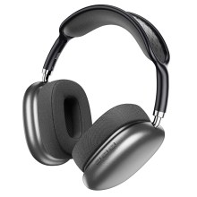 Wireless Ακουστικά Stereo Hoco. ESD15 Cool Shadow V5.3 400mAh 12 'Ωρες Λειτουργίας με υποδοχή Micro SD, Μικρόφωνο  και AUX Σκούρο Γκρι