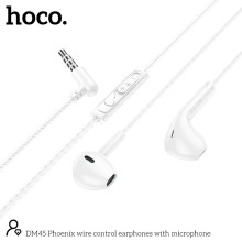 Hands Free Hoco. DM45 Phoenix Earphones Stereo 3.5mm με Μικρόφωνο και Πλήκτρο Λειτουργίας 1.2m Λευκά