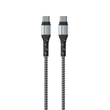 Καλώδιο σύνδεσης Energizer Metal & Braided Nylon Cable USB-C σε USB-C 2.0  Ασημί 2m