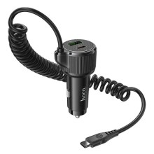 Φορτιστής Αυτοκινήτου Hoco NZ17A Avant-garde 1xUSB-A και 2xUSB-C 50W PD+QC με Καλώδιο Type-C Black