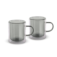 Σετ Ποτήρια Τσαγιού VASO Lamart LT9121 Γυάλινα με Διπλό Τοίχωμα 350ml Μαύρο 2 Τεμ