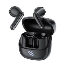 Wireless Earphones Hands Free Acefast W2 TWS v5.4 400mAh 8hr Λειτουργίας ANC και 4-Mic ENC Τεχνολογία IPX4 με LED Display Μαύρα