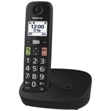 Ασύρματο Ψηφιακό Τηλέφωνο Panasonic KX-TGU110EXB Μαύρο με Δυνατό Κουδούνισμα και Φωτιζόμενο Πληκτρολόγιο με Μεγάλα Πλήκτρα
