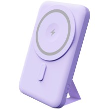 Power Bank Yenkee YPB 501 5000mAh 15W 3A MagSafe Ασύρματη Φόρτιση και 1xUSB-C PD20W, LED Ένδειξη Μπαταρίας Μωβ