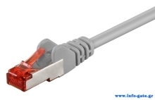 GOOBAY καλώδιο δικτύου 50885, CAT 6 S/FTP, copper, 250MHz, 0.5m, γκρι